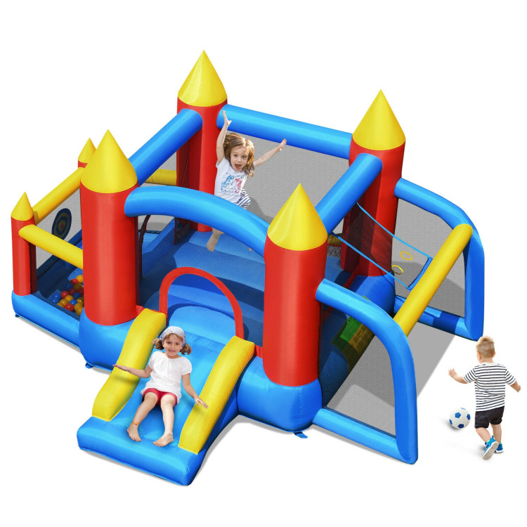 Kid Inflatable Slide Jumping Castle Bounce House with 740w BlowerCostway Gallery View 7 of 12