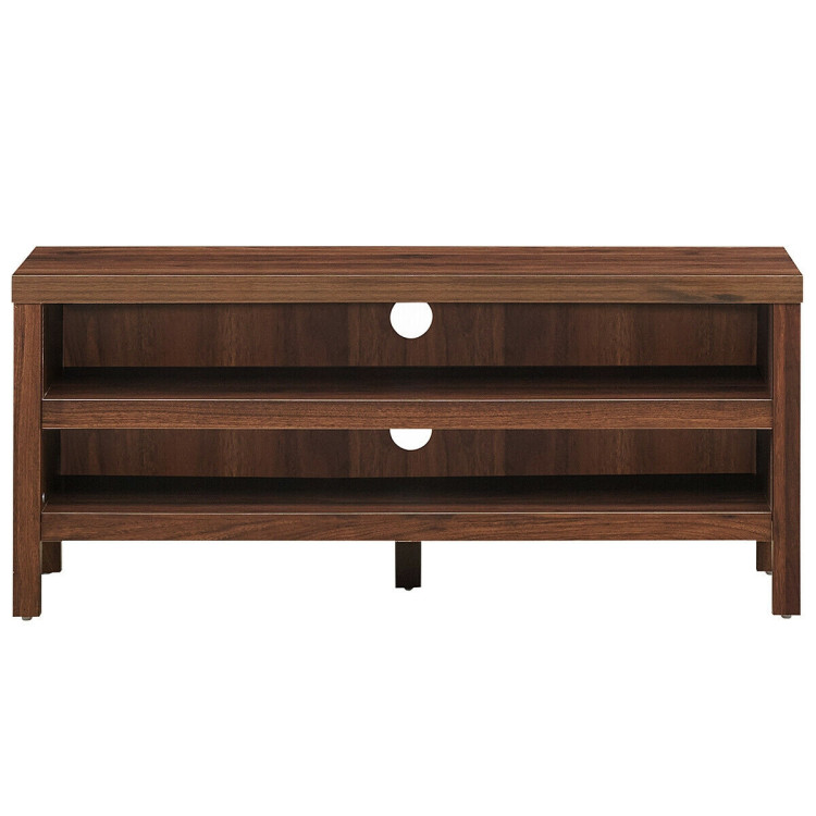 3-Tier TV Stand Console Cabinet for TV's up to 45 Inch with Storage Shelves-WalnutCostway Gallery View 9 of 12