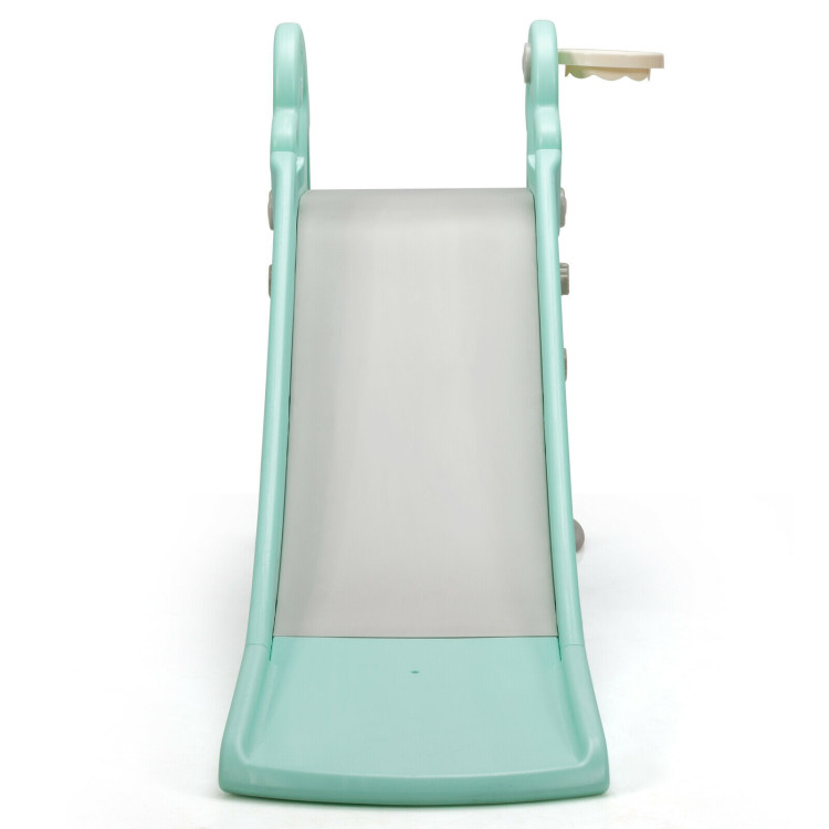 3-in-1 Kids Climber Slide Play Set  with Basketball Hoop and Ball-GreenCostway Gallery View 8 of 12