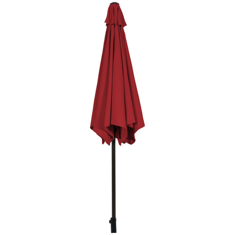 9 ft Outdoor Market Patio Table Umbrella Push Button Tilt Crank Lift-BurgundyCostway Gallery View 8 of 12