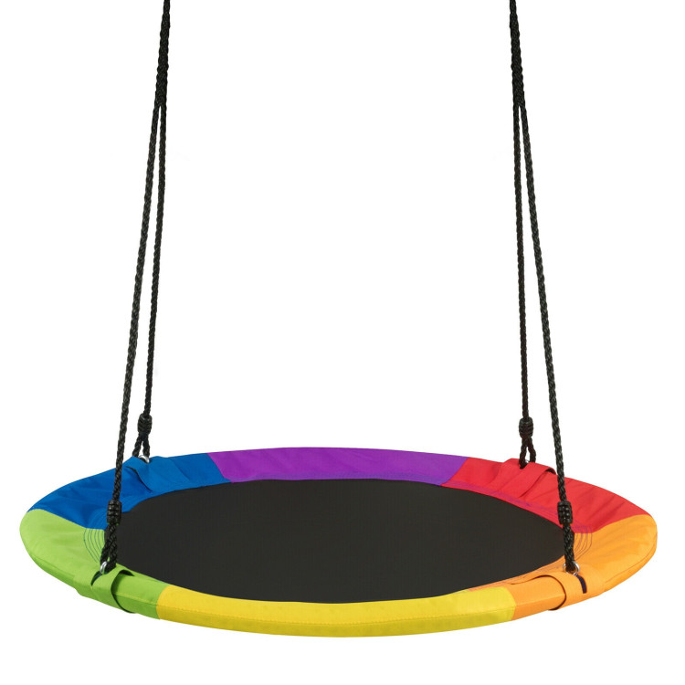 40 Inch 770 lbs Flying Saucer Tree Swing Kids Gift with 2 Tree Hanging Straps-MulticolorCostway Gallery View 3 of 12