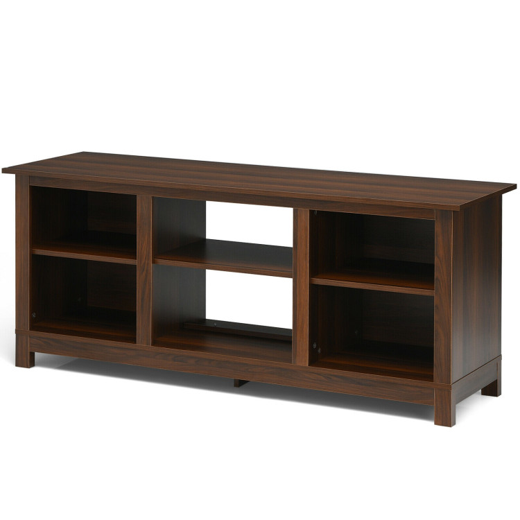 2-Tier 58 Inch TV Stand Entertainment Media Console Center-WalnutCostway Gallery View 4 of 13