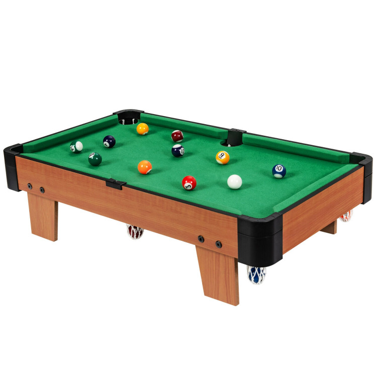 24” Mini Tabletop Pool Table Set Indoor Billiards Table with AccessoriesCostway Gallery View 4 of 12