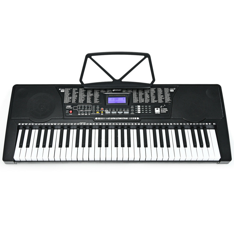 61-Key Electronic Keyboard Piano with Lighted Keys and BenchCostway Gallery View 7 of 12