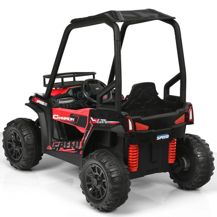 12V Kids RC Electric Ride On Off-Road UTV Truck with MP3 and Light-RedCostway Gallery View 9 of 12