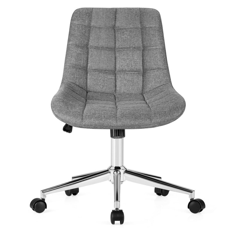 Fabric Adjustable Mid-Back Armless Office Swivel ChairCostway Gallery View 8 of 12