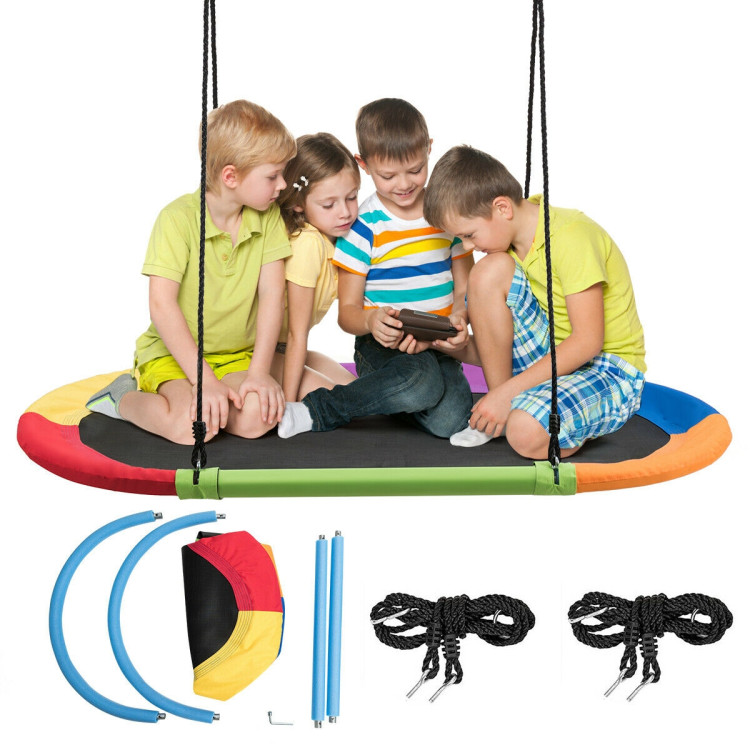 60 Inch Saucer Surf Outdoor Adjustable Swing Set-ColorfulCostway Gallery View 9 of 12