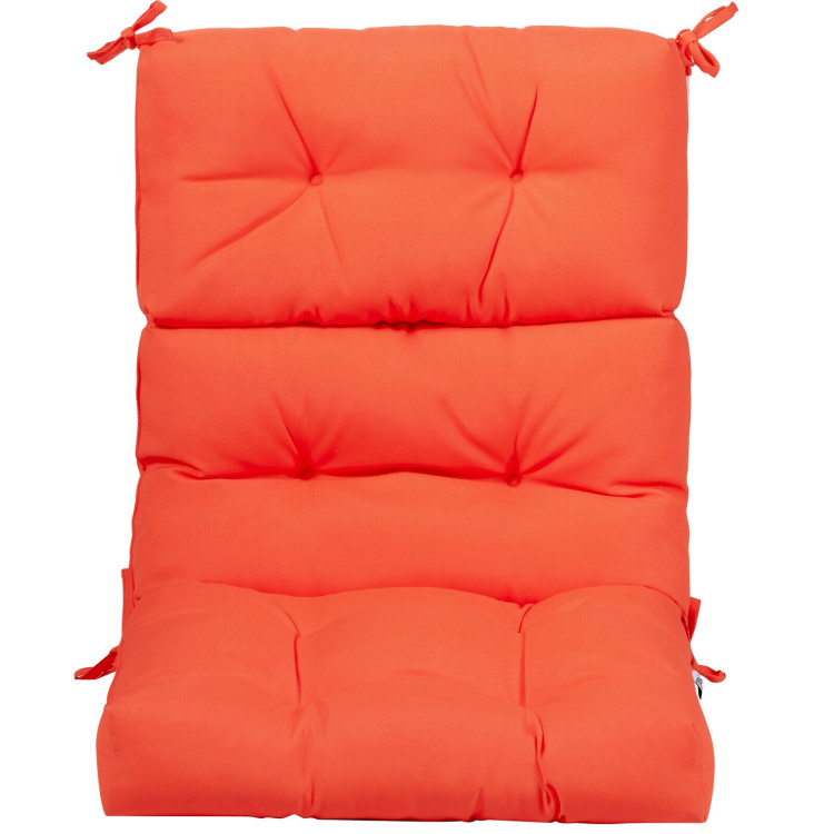 22 x 44 Inch Tufted Outdoor Patio Chair Seating Pad-OrangeCostway Gallery View 9 of 12