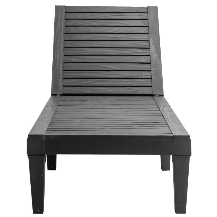 Outdoor Recliner Chair with 5-Position Adjustable Backrest-BlackCostway Gallery View 9 of 12