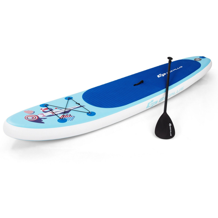 10 Feet Inflatable Stand Up Paddle Board with Adjustable Paddle PumpCostway Gallery View 7 of 12