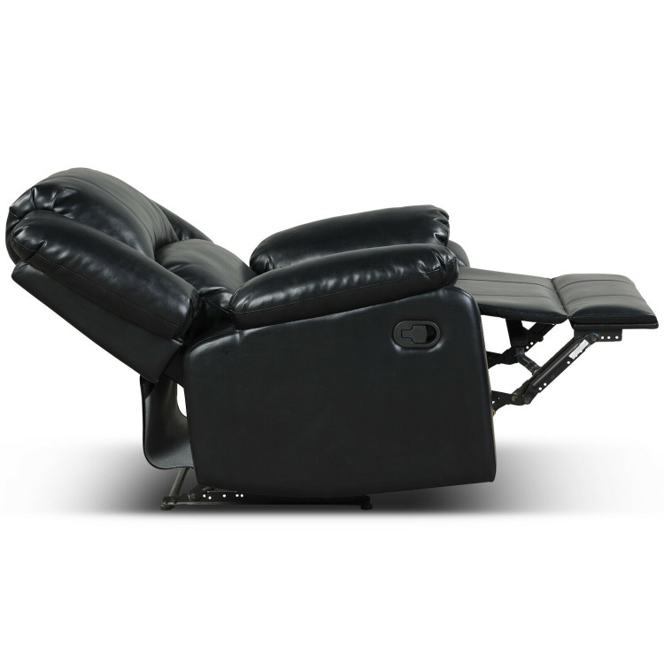 Recliner Chair Lounger Single Sofa for Home Theater Seating with Footrest Armrest-BlackCostway Gallery View 10 of 12