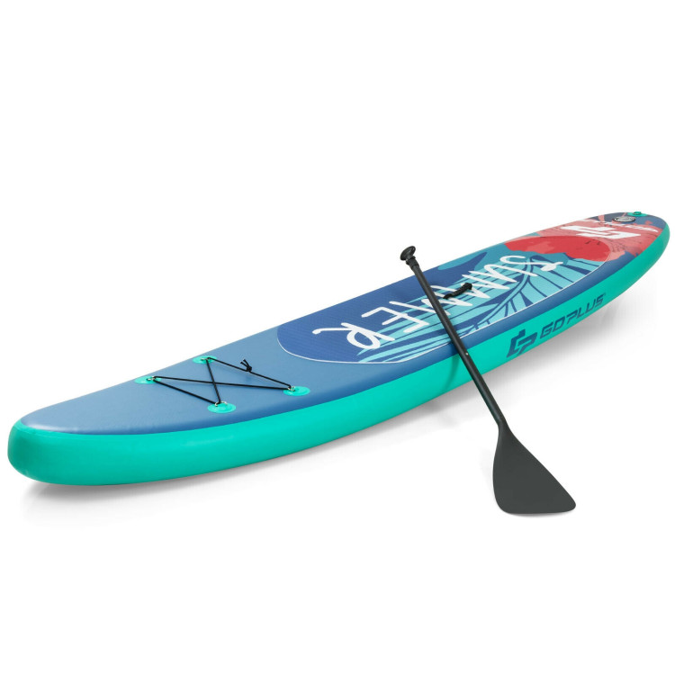 10 Feet Inflatable Stand Up Paddle Board with Backpack Leash Aluminum Paddle-MCostway Gallery View 7 of 12