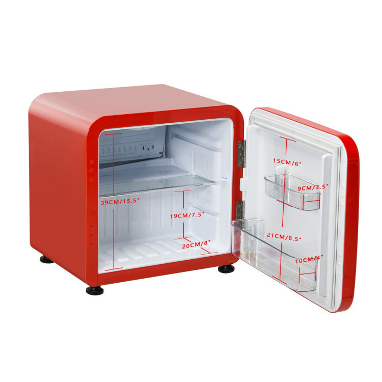 1.6 Cubic Feet Compact Refrigerator with Reversible Door-RedCostway Gallery View 4 of 12