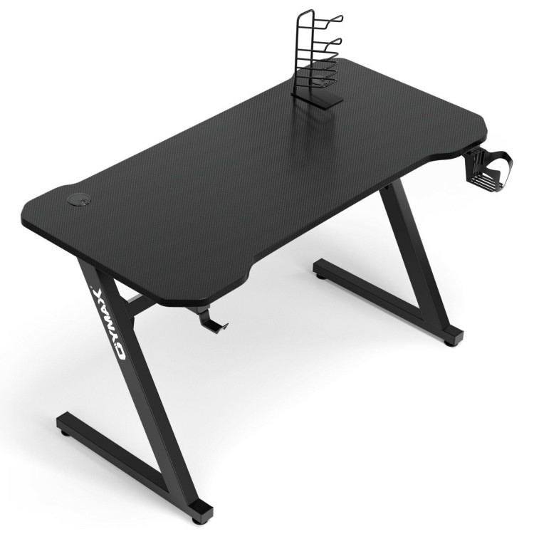 Gaming Desk Z-Shaped Computer Office Table with Gaming Handle RackCostway Gallery View 1 of 12