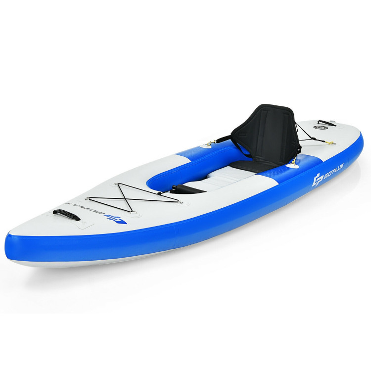 Inflatable Kayak Includes Aluminum Paddle with Hand Pump for 1 Person-BlueCostway Gallery View 8 of 12