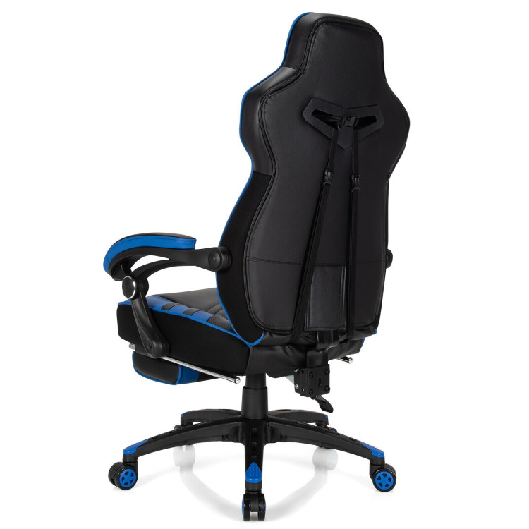 Adjustable Gaming Chair with Footrest for Home Office-BlueCostway Gallery View 9 of 12