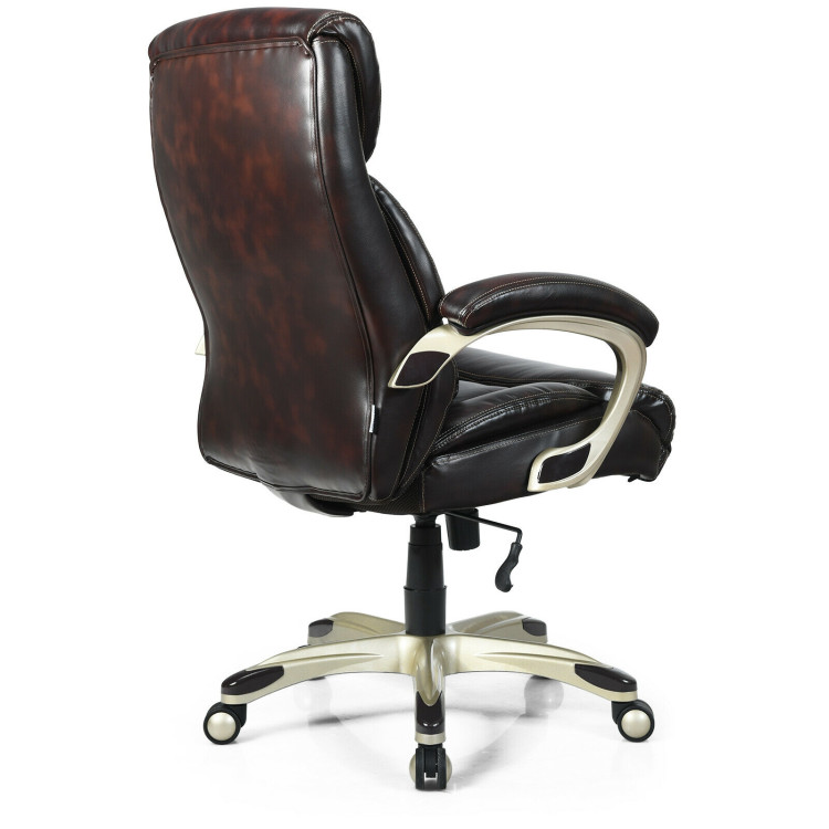 Adjustable Executive Office Recliner Chair with High Back and Lumbar Support-BrownCostway Gallery View 8 of 11