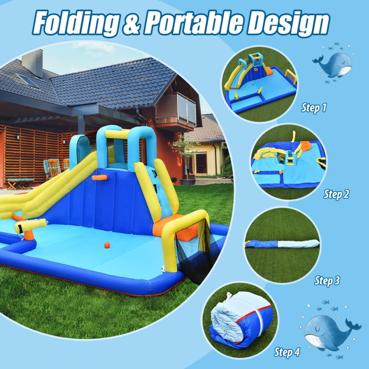 6-in-1 Inflatable Water Slide Jumping House without BlowerCostway Gallery View 13 of 15