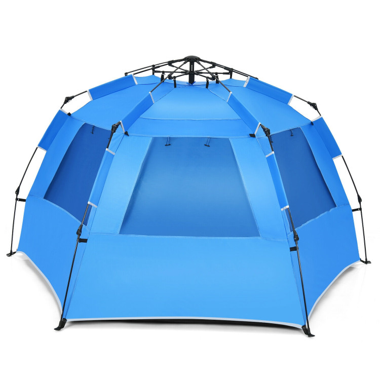 3-4 Person Easy Pop Up Beach Tent UPF 50+ Portable Sun Shelter-BlueCostway Gallery View 6 of 12