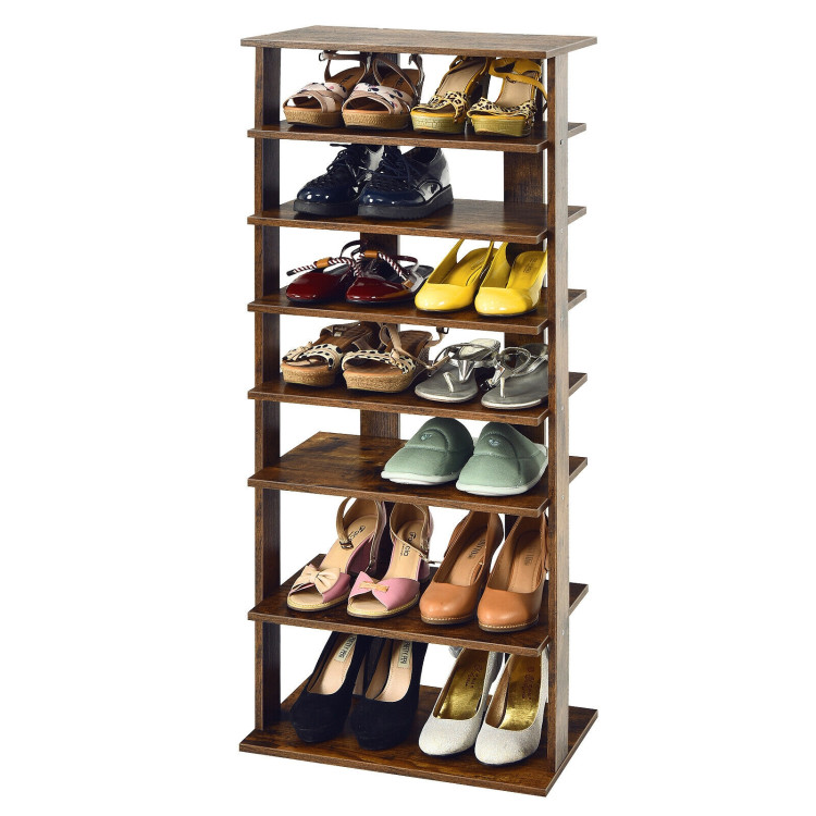 7 Tiers Vertical Shoe Rack Free Standing Concise Shelves StorageCostway Gallery View 10 of 33