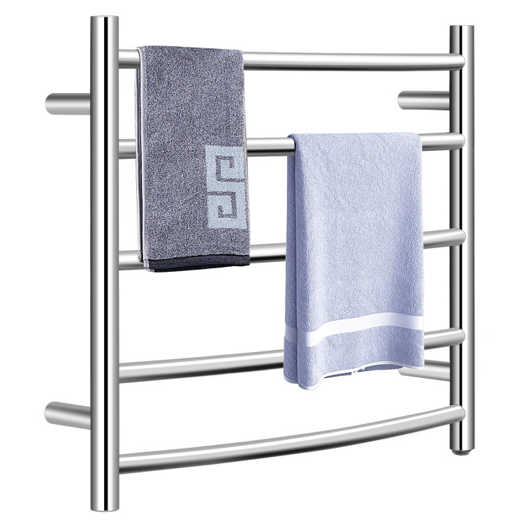 Electric Heated Towel Warmer Wall Mount Drying Rack 304 Stainless SteelCostway Gallery View 8 of 12