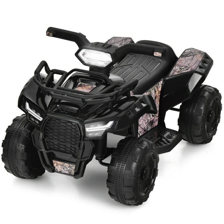 6V Kids ATV Quad Electric Ride On Car with LED Light and MP3-BlackCostway Gallery View 9 of 12