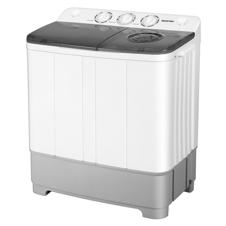 2-in-1 Portable 22lbs Capacity Washing Machine with Timer Control-GrayCostway Gallery View 8 of 12