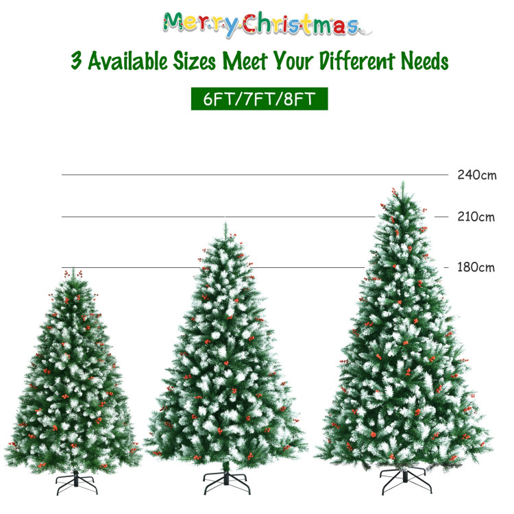 Artificial PVC Christmas Tree with Branch Tips and Metal Stand-6 ftCostway Gallery View 14 of 14