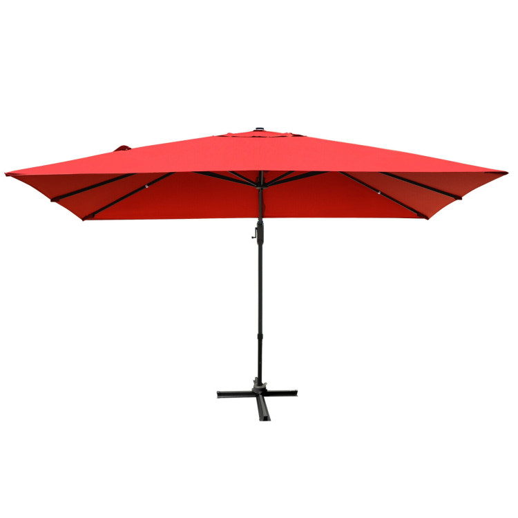 10 x 13 Feet Rectangular Cantilever Umbrella with 360° Rotation Function-RedCostway Gallery View 8 of 12