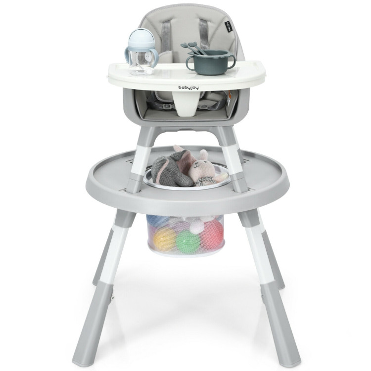 6-in-1 Baby High Chair Infant Activity Center with Height Adjustment-GrayCostway Gallery View 4 of 13