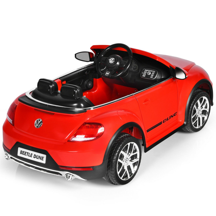 12V Licensed Volkswagen Beetle Kids Ride On Car with Remote Control-RedCostway Gallery View 8 of 12
