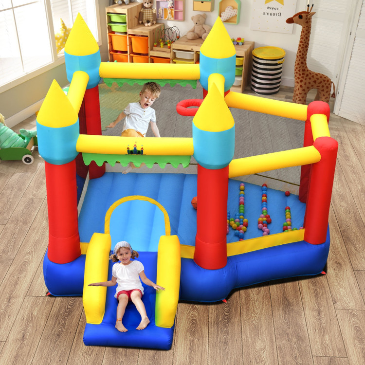 Kid's Inflatable Bouncer with Jumping Area and 480W BlowerCostway Gallery View 6 of 10
