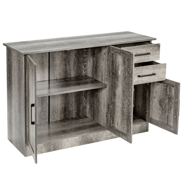 Buffet Storage Cabinet  Kitchen Sideboard with 2 Drawers-GrayCostway Gallery View 10 of 13