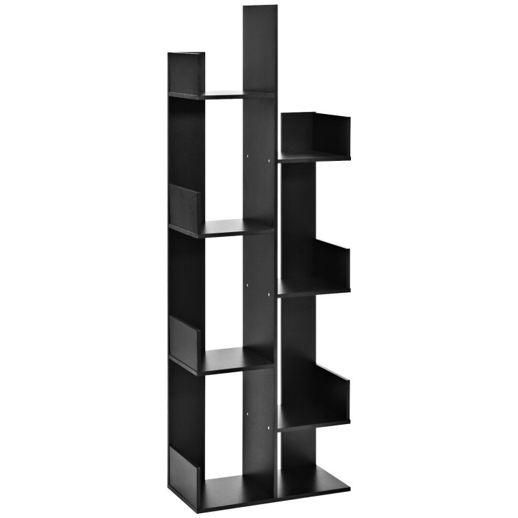 8-Tier Bookshelf Bookcase with 8 Open Compartments Space-Saving Storage Rack -BlackCostway Gallery View 11 of 12