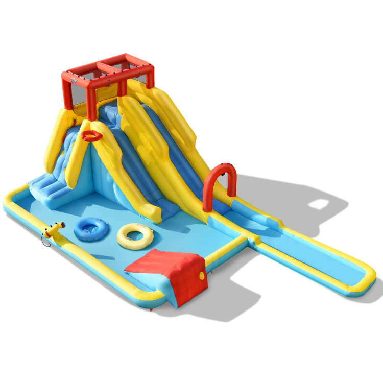 Inflatable Dual Slide Water Park Climbing Bouncer with 735W Air BlowerCostway Gallery View 1 of 12