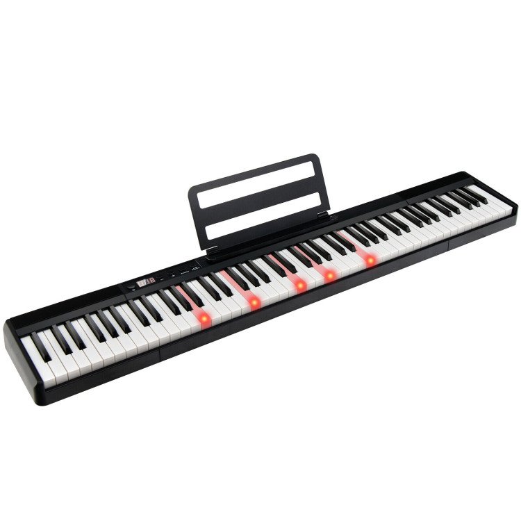 88-Key Portable Electric Lighted Keyboard Piano-BlackCostway Gallery View 1 of 9