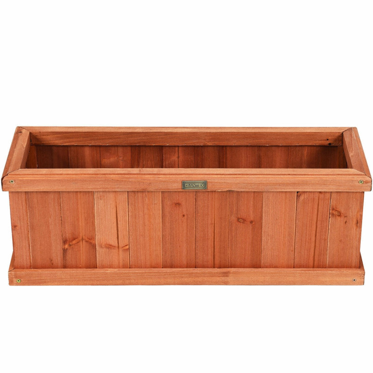 Wooden Decorative Planter Box for Garden Yard and Window Costway Gallery View 9 of 12