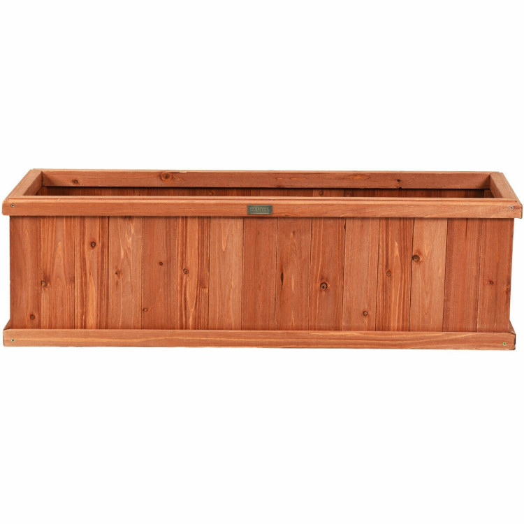 3 Feet x 3 Inch Wooden Decorative Planter Box for Garden Yard and Window Costway Gallery View 12 of 12