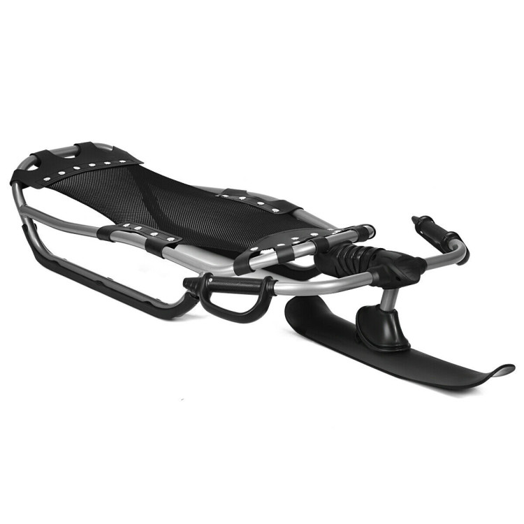 Snow Racer Sled with Textured Grip Handles and Mesh SeatCostway Gallery View 1 of 12