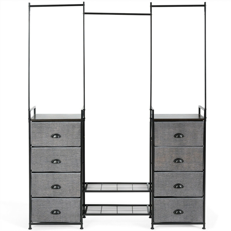 3-in-1 Portable Multifunctional  Dresser with 8 Fabric Drawers and Metal RackCostway Gallery View 20 of 20