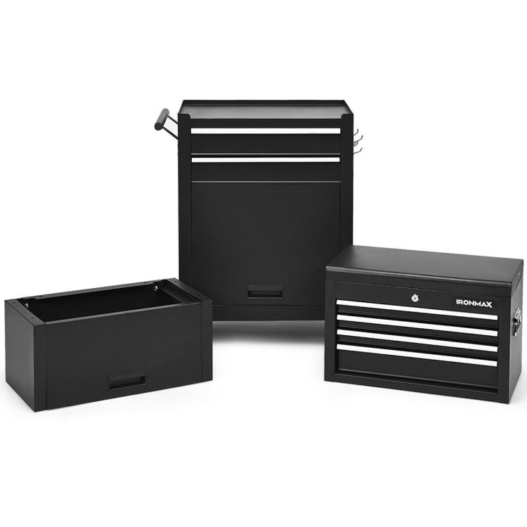 6-Drawer Tool Chest with Heightening Cabinet-BlackCostway Gallery View 8 of 13