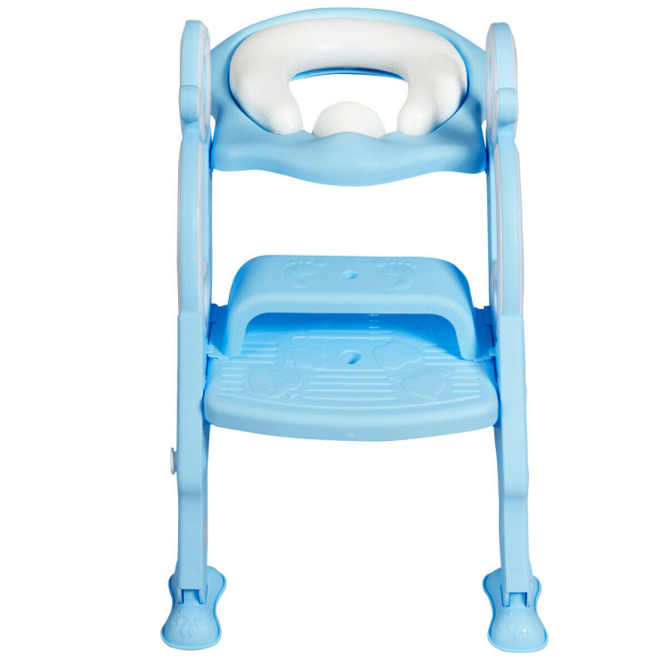 Adjustable Foldable Toddler Toilet Training Seat Chair-BlueCostway Gallery View 6 of 12
