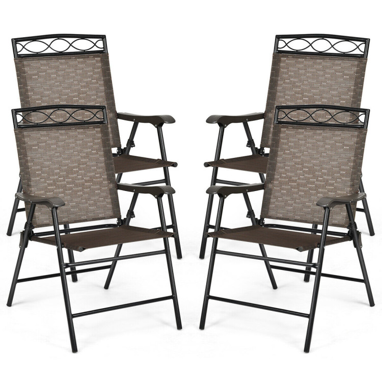 Set of 4 Patio Folding ChairsCostway Gallery View 3 of 11