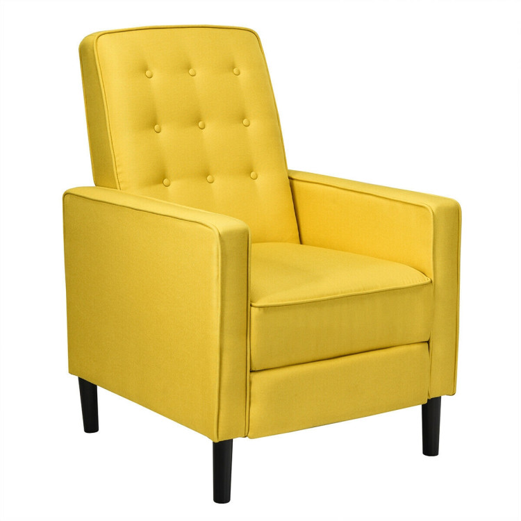 Mid-Century Push Back Recliner Chair -YellowCostway Gallery View 1 of 12