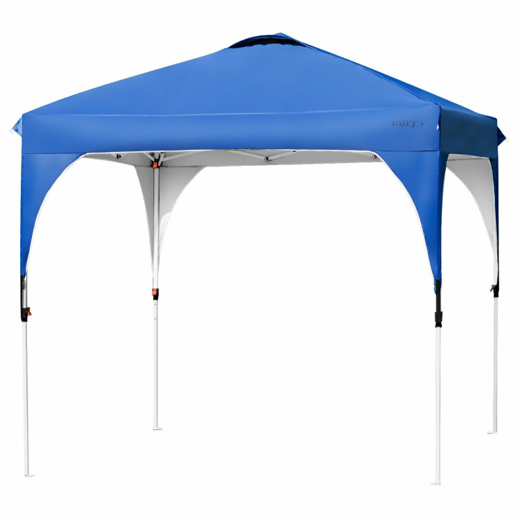 8 x 8 Feet Outdoor Pop Up Tent Canopy Camping Sun Shelter with Roller Bag-BlueCostway Gallery View 8 of 12