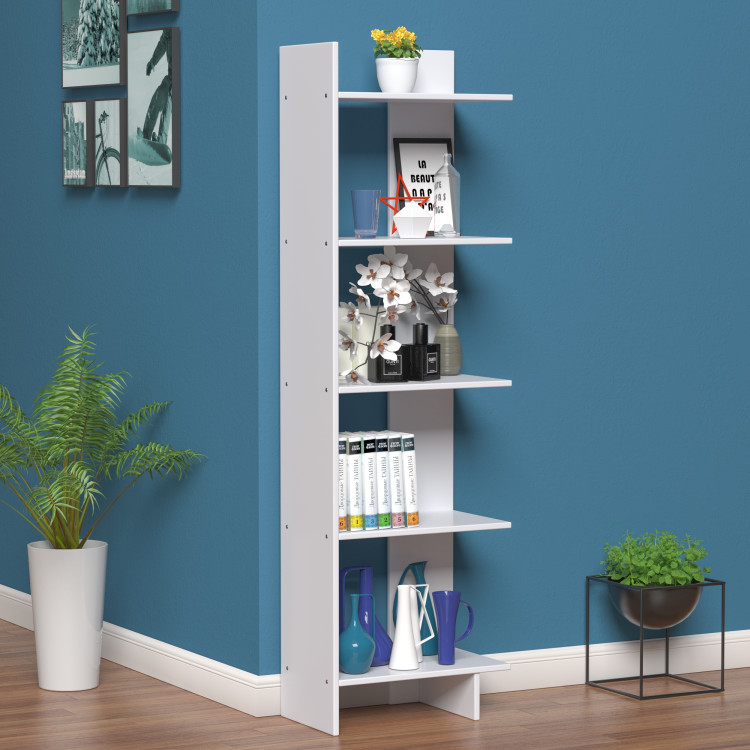 5-tier Freestanding Decorative Storage Display Bookshelf Costway Gallery View 2 of 13