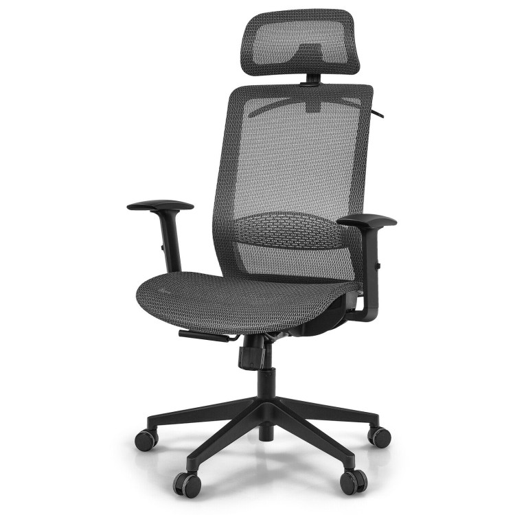 Height Adjustable Ergonomic High Back Mesh Office Chair with Hange-GrayCostway Gallery View 3 of 12