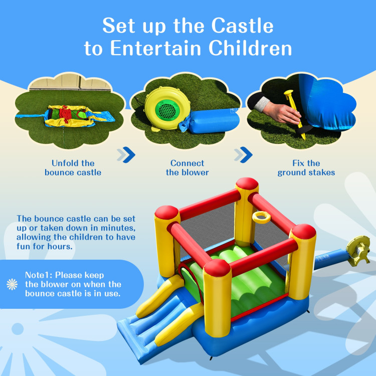 Kids Inflatable Bounce House with SlideCostway Gallery View 13 of 13