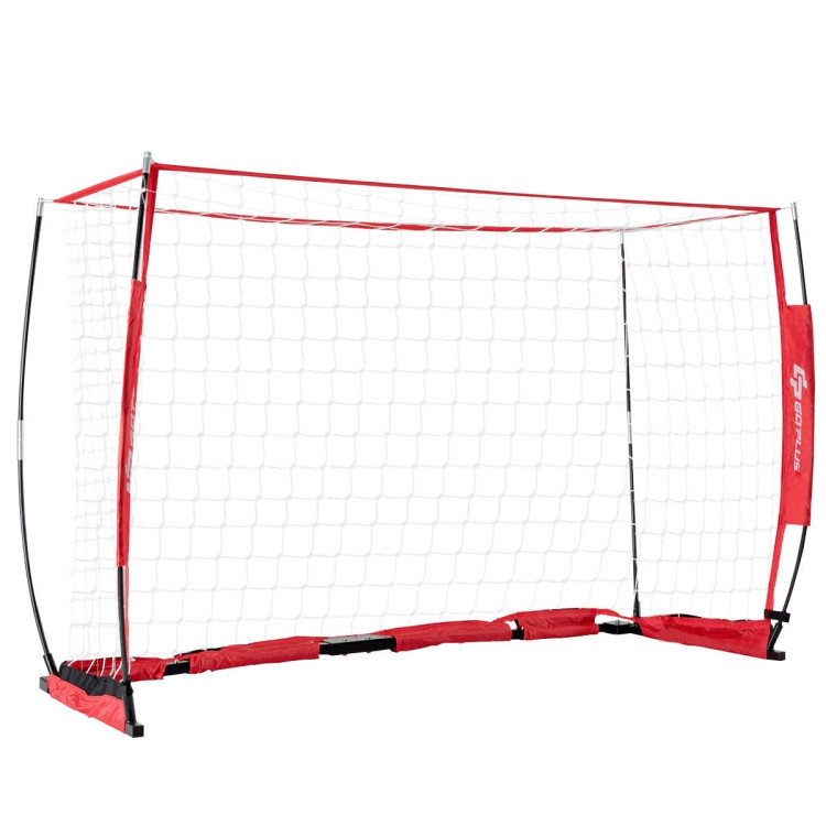 6/8/12 Feet Durable Bow Style Soccer Goal Net with Bag-12' x 6'Costway Gallery View 14 of 16