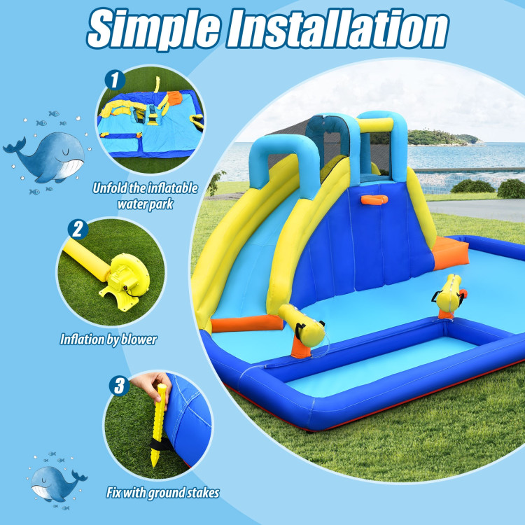 6-in-1 Inflatable Water Slide Jumping House without BlowerCostway Gallery View 14 of 15